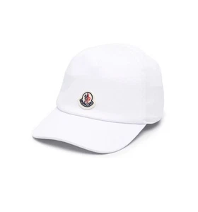 Moncler Enfant Logo- Appliqué White Cotton Hat Cap - Picture 1 of 2
