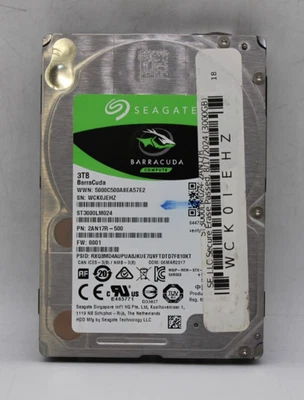 Seagate BarraCuda 3TB ST3000LM024 2.5 SATA HDD *USED/WIPED* - Image 1 of 2