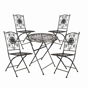 Barcelona Bistro Set Vintage Copper 28" Table & 4 Chairs by Chivari - Picture 1 of 13
