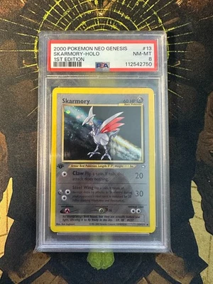 Pokemon Skarmory 13/111 Neo Genesis 1st Edition Holo Vintage PSA 8 - Image 1 of 2