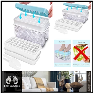 Blauer Eiswürfelbehälter mit Deckel | 64 Stück | Einfach Freigeben - Bild 1 von 7