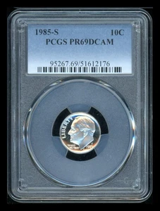 Moneda de diez centavos S Roosevelt 1985 graduación profesional PR69 DCAM - Imagen 1 de 2