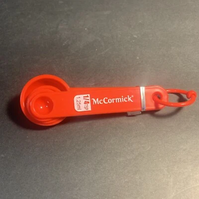 NEW  Set of 4 Red Plastic *McCormick* Measuring Spoons - Image 1 of 4