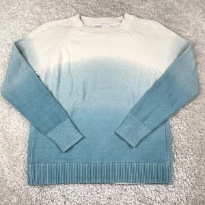 Loft Sweater Womens Small Blue Fade Beige Crew-Neck Long Sleeve Shirt Top - Picture 1 of 6