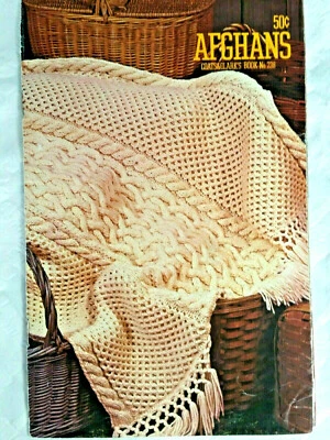 Clark 0238 AFGHANS knit crochet 16pg booklet 7 designs 1974 - Image 1 of 4