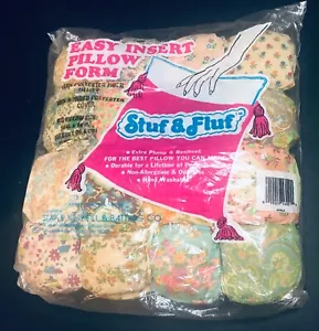 Vintage Nos Stuf & Fluf einfaches Einlegen Kissen Form 14" x 14" ~ Neu im Paket - Bild 1 von 2