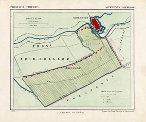 Antique Map-NETHERLANDS-TOWN PLAN-HOENKOOP-UTRECHT-Kuyper-Kuijper-1865 - Picture 1 of 1