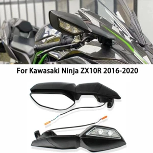 LED Rearview Side Mirrors w/Turn Signal For Kawasaki Ninja ZX-10R 2016 - 2020 - Picture 1 of 16