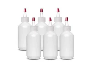 6 Pack 2oz Plastic Squeeze Bottles Mini Empty Squirt Bottle w/ Top Cap for Glue - Picture 1 of 5