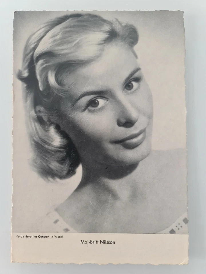 MAJ BRITT NILSSON FILM STAR Sammelkarte Autogrammkarte Unsigniert WS Druck - Bild 1 von 1