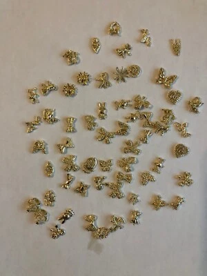 60 Piezas Metal Mariposa Arco Nudo Corona Corazón Conejo Estrella Uñas Dije Dorado Plata Hágalo Usted Mismo Foto 1 de 4