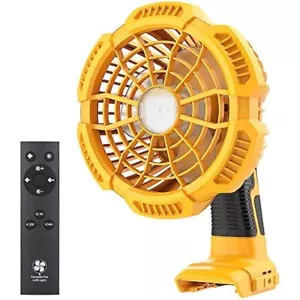 Portable Fan for Dewalt 20V Li-ion Battery with 9W LED Light Jobsite Fan Camping - Picture 1 of 7