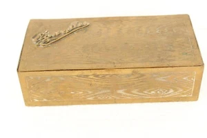 Vintage ZIGARETTENKISTE, ZIGARRENKISTE ,Messing mit Holz - Picture 1 of 7