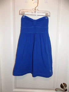 ABERCROMBIE KIDS Royal Blue Knit Strapless Dress Sz Large Vintage Y2K - Picture 1 of 6