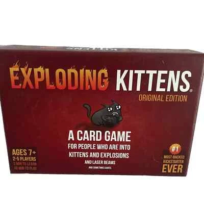 6 MONTHS - 7 YEARS New Exploding Kittens Card Game Original Fun Family Adults & Kids Ages 7+ UK