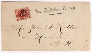 Carta sin estampar (sin pmk) a Manchester, NH., 2c #J23 franqueo vencido, c. 1891- - Imagen 1 de 1