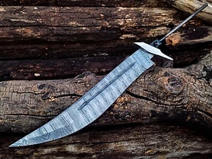SHARD CUSTOM HAND FORGED Damascus Brass Guard Bowie Blank Blade Knife Making - Picture 1 of 4