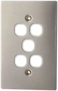 CLIPSAL® Compatible Stainless Steel 5 Gang Wall Plate - Picture 1 of 1
