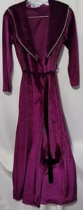 Womens Vintage Heather Velour Purple Tie Robe Long Size M - Picture 1 of 7