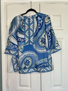 Coldwater Creek 100% Silk Paisley Tunic SZ PS - Picture 1 of 6