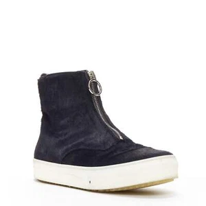 OLD CELINE Phoebe Philo black horse hair O-ring zipper high top sneaker EU38 - Picture 1 of 11