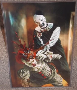 Terrifier Clown vs Michael Myers Glossy Art Print 11 x 17 In Hard Plastic Sleeve - Picture 1 of 1