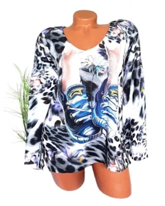 ITALY Damen Shirt Langarmshirt Trendy 36 38 40 42 Neu %SALE% M2 IT351 - Bild 1 von 1
