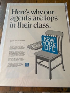 Vintage 1969 New York Life Agent sind Tops in ihrer Klasse Schule Schreibtisch Anzeige - Bild 1 von 1