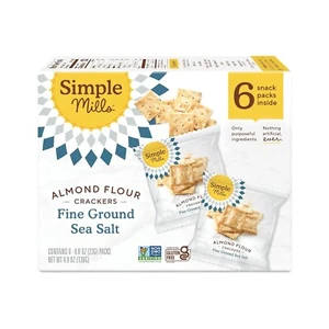 Simple Mills Almond Flour Crackers Fine Ground Sea Salt Snack Packs Vegan 4.9oz - Picture 1 of 14