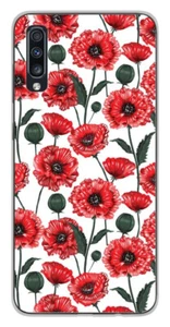 Coque en silicone imprimée compatible Samsung Galaxy A70 Fleurs de Pavot - Bild 1 von 3