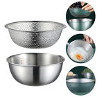 2 Pcs Stainless Steel Vegetable Basin Mixing Bowls Mesh Strainer