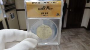 1964 AFRICA ZAMBIA 2S BOHOR REEDBUCK ANACS PF 67 finest & best known