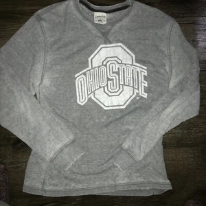 Ohio State Buckeyes Shirt Waffel Thermo LARGE Damen J.AMERICA Grau NCAA Sport - Bild 1 von 3