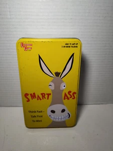 "SMART ASS"  Trivia Card Game  Travel Tin  UNIVERSITY GAMES Ages 12+ -COMPLETE - Picture 1 of 5
