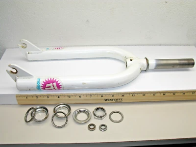 White Steel Fork with Head Set & Component off a 18" LXS Legion Mongoose Bicycle - Image 1 of 4