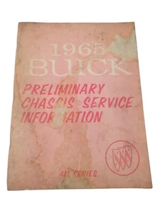 1965 Buick Preliminary Chassis Service Information Repair Manual Original - Imagen 1 de 8