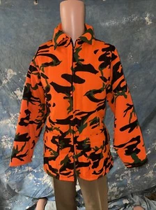 Vintage 1970s All Weather Outerwear Orange Camouflage Hunting Coat M - Picture 1 of 14
