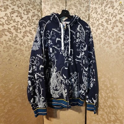Artful Dodger Azul Terciopelo Calaveras Sudadera con Capucha Cremallera Chaqueta Talla 3XL Foto 1 de 4