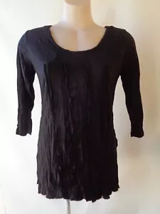 New EVERSUN Black top size 10 crinkle NWT 3/4 sleeves - Picture 1 of 5