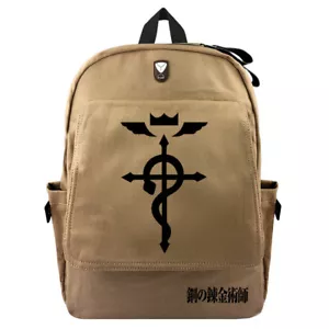 2018 Outdoor Laptop Backpack Print Anime Fullmetal Alchemist School Bag Rucksack - Picture 1 of 5