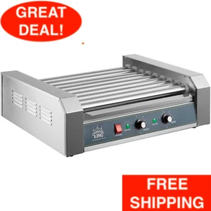 Commercial 24 Hot Dog Compact Food Griller Roller Flat Grill Cooker w/ 9 Rollers - Picture 1 of 12