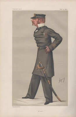 Litografía militar Vanity Fair de Sir Allen Young, 1877 Foto 1 de 2