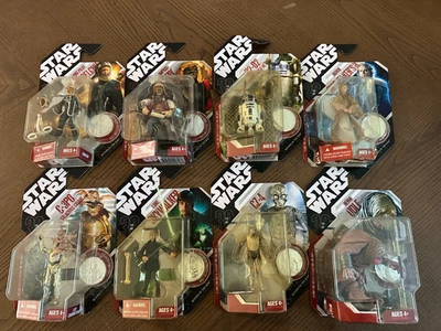 Lote de 8 figuras de acción del 30 aniversario de Star Wars 2007 con monedas nuevas Foto 1 de 4