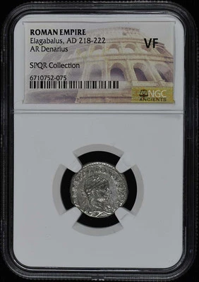 Elagabalus, AD 218-222 ROMAN EMPIRE AR Denarius NGC VF20 - Image 1 of 2