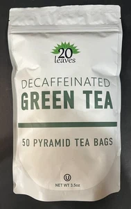 20 BLÄTTER entkoffeinierter Grüntee 50 Pyramidenteebeutel - Bild 1 von 2