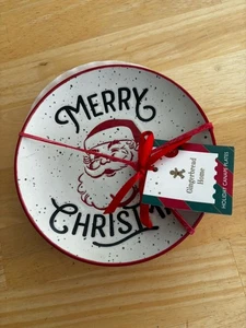 Frohe Weihnachten Feiertage Santa Canapé Vorspeise Dessertteller 4er Set - Bild 1 von 2
