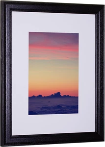 Wiltshire 236, Cornice portafoto semplice in legno duro nero con tappetino singolo bianco - Di... - Foto 1 di 12