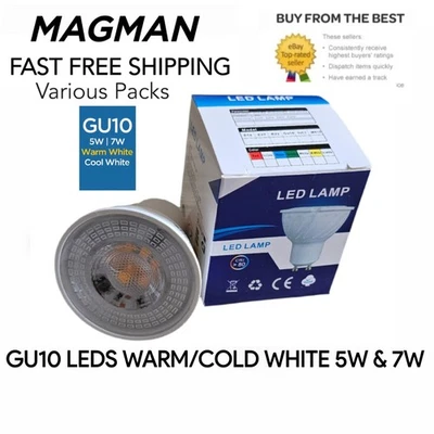 GU10 LED Bulbs 5W 7W Cool/Warm White 3000k/6000k Various Packs Free Postage  - Image 1 of 2