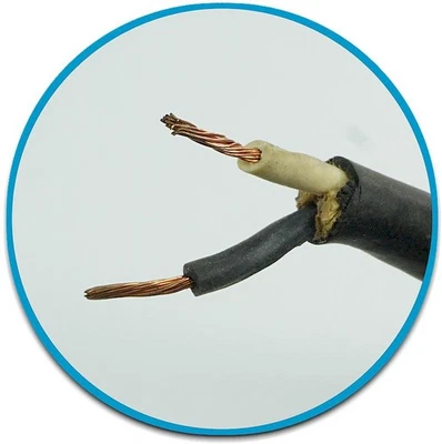 CABLE DE EXTENSIÓN DE CABLE DE GOMA FLEXIBLE NEGRO CAROL 18/2 300V/90C 2 HILOS SJOOW 25 FT Foto 1 de 4