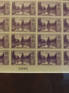 1934 Farley #750 3c Mount Rainer ungeschnittener Bogen mit 200 postfrisch - Bild 1 von 2